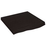 vidaXL Dessus de table marron foncé bois chêne massif traité