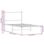 vidaXL Cadre de lit en métal sans matelas chêne sonoma 90x190 cm