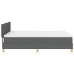 vidaXL Lit avec sommier avec matelas gris foncé 160x200 cm tissu