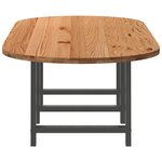 vidaXL Table à manger marron clair bois de chêne massif ovale