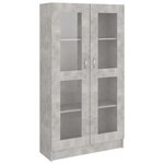 vidaXL Armoire à vitrine Gris béton 82 5x30 5x150 cm Bois d'ingénierie