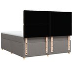 vidaXL Sommier à lattes de lit avec matelas Taupe 180x200 cm Tissu