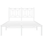 vidaXL Cadre de lit métal avec tête de lit blanc 120x190 cm