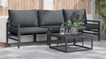 vidaXL Ensemble de canapé de jardin 3 Pièces Anthracite Acier