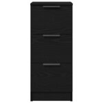 vidaXL Buffet en chêne noir avec tiroir Chêne noir 30 x 30 x 70 cm