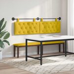 vidaXL Tête de lit suspendue Avec lumière LED Jaune Velours
