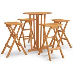 vidaXL Ensemble de bar pliable 5 Pièces Bois de teck massif