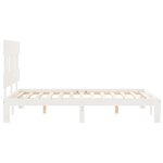 vidaXL Cadre de lit avec tête de lit blanc 140x200 cm bois massif