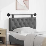 vidaXL Tête de lit suspendue Gris foncé Tissu
