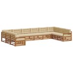 vidaXL Ensembles de canapés 4 pc Naturel et Beige Bois d'Acacia Massif
