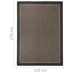 vidaXL Tapis à tissage plat d'extérieur 120x170 cm Marron foncé