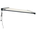 vidaXL Auvent rétractable crème 5x3 m tissu et aluminium