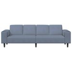 vidaXL Sofa en tissu avec coussin Bleu 208 cm Tissu en velours côtelé