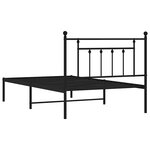 vidaXL Cadre de lit métal sans matelas avec tête de lit noir 100x200cm