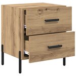 vidaXL Cabinet de chevet avec tiroir chêne artisanal 40 x 35 x 47.5 cm