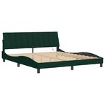 vidaXL Cadre de lit avec LED sans matelas Hanko vert foncé 180x200 cm velours