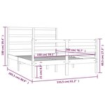Vidaxl cadre de lit bois de pin massif 150x200 cm très grand