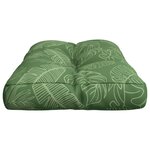 vidaXL Coussin de palette motif de feuilles 80x40x12 cm tissu