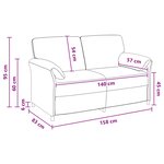 vidaXL Sofa 2 places Bordeaux 158 x 83 x 95 cm Velours