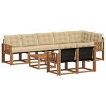 vidaXL Ensemble de canapés d'extérieur 9 Pièces Naturel et Beige