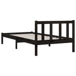 vidaXL Cadre de lit Noir Bois de pin massif 75x190 cm Petit simple