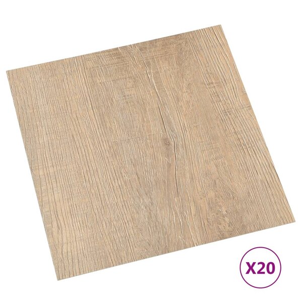 vidaXL Dalles de plancher autoadhésives 20 Pièces PVC 1 86 m² marron