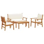 vidaXL Ensemble de canapé de jardin 4 Pièces Marron 75 x 45 x 38cm