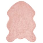 vidaXL Tapis en Peau de Mouton Synthétique Rose 60 x 90 cm Polyester