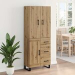 vidaXL Haut Armoire 2 Pièces Chêne artisanal Bois Aggloméré et Verre