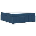 vidaXL Cadre de lit avec matelas Bleu 180 x 200 cm tissu