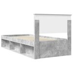 vidaXL Cadre de lit avec tête de lit Béton 90 x 200 cm Pin massif