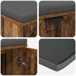 vidaXL Banc d'entrée avec coussin Bois ancien 80 x 46 x 46 cm