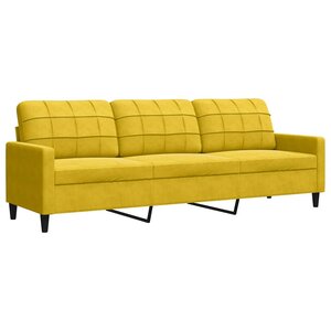 vidaXL Canapé à 3 places Jaune 210 cm Velours