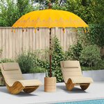 vidaXL Parasol balinais Jaune (210-220) x 260 cm Coton et bois massif