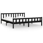 vidaXL Cadre de lit Noir Bois massif 200x200 cm