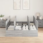 Cadre de lit de rangement vidaXL Gris Sonoma 140x200 cm
