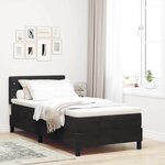 vidaXL Lit à ressorts avec matelas avec matelas Noir 90 x 190 cm tissu