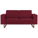 vidaXL Ensemble de canapé 2 Pièces Tissu Rouge bordeaux