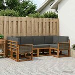 vidaXL Ensemble de canapés d'extérieur 6 Pièces Naturel et Anthracite