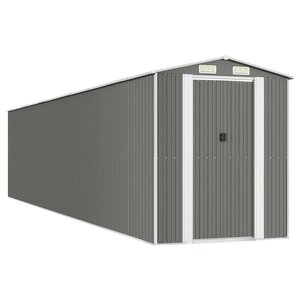 vidaXL Abri de jardin Gris clair 192x938x223 cm Acier galvanisé