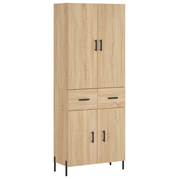 vidaXL Buffet haut Chêne sonoma 69 5x34x180 cm Bois d'ingénierie