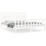 vidaXL Cadre de lit sans matelas blanc bois massif de pin