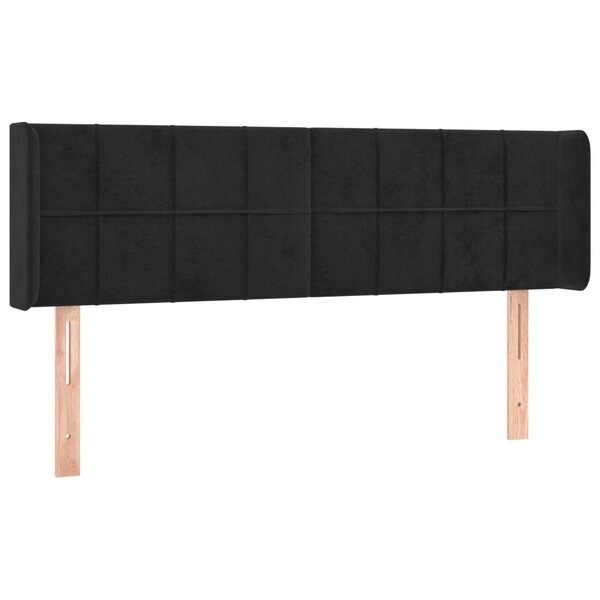 vidaXL Tête de lit avec oreilles Noir 147x16x78/88 cm Velours