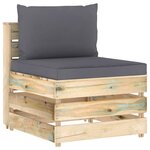 vidaXL Salon de jardin 12 Pièces avec coussins Bois imprégné de vert