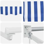 vidaXL Store rétractable manuel avec LEDs Bleu et Blanc 4 × 3 m