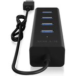 Hub usb 3.0 externe 4 ports - entrée type a - aluminium noir icy box