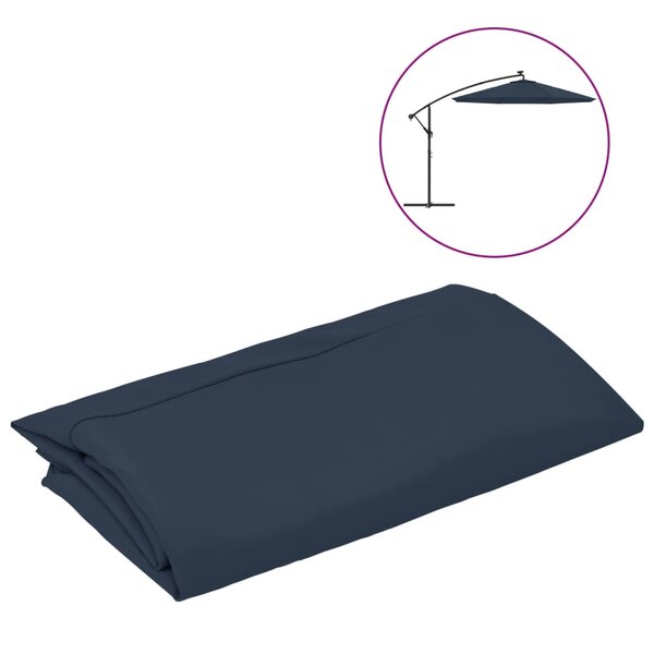 vidaXL Tissu de remplacement pour parasol déporté bleu 300 cm