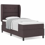 vidaXL Lit à ressorts avec matelas Marron foncé 80 x 200 cm tissu
