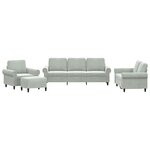 vidaXL Ensemble de canapés 4 Pièces avec coussins Gris clair Velours