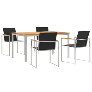 vidaXL Ensemble de salle à manger pour jardin 5 Pièces Marron